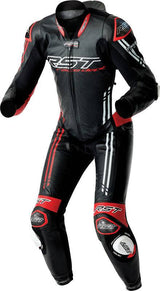 Schwarze, rote und weiße RST Race Dept V4.2 D3O Airbag Lederkombi für Motorrad, 1-teilig, aerodynamisches Design