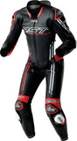 Schwarze, rote und weiße RST Race Dept V4.2 D3O Airbag Lederkombi für Motorrad, 1-teilig, aerodynamisches Design