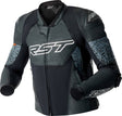 Schwarze und graue RST Pro Series Supersport-K Motorradjacke aus Leder mit D3O-Schutzausstattung, Adventure-Design, frontal sichtbar