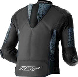 Schwarze und graue RST Pro Series Supersport-K Leder Motorradjacke mit D3O Protektoren, Adventure-Design, frontal sichtbar
