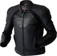 Schwarze RST Tractech Evo D3O Leder Motorradjacke, Tourenjacke mit Schutzdetails, auf einem Modell getragen.