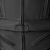 Schwarze RST Tractech Evo D3O Leder Motorradjacke für Touren, mit Protektoren und sportlichem Design.