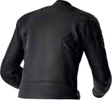 Schwarze RST S1 D3O Leder Motorradjacke für Touren, mit Schutzpolstern, auf einem Model getragen.