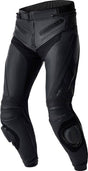 Schwarze RST Tractech Evo D30 Leder Motorradhose für Touring, mit Protektoren und verstärktem Sitzbereich.