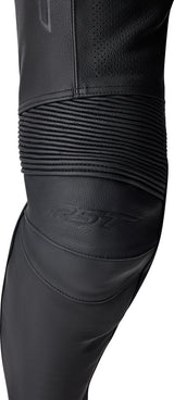 Schwarze RST T2 D3O Leder Motorradhose mit Schutzpolster für Touring-Fahrten, detailreiche Ansicht