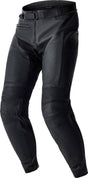 Schwarze RST T2 D3O Leder Motorradhose für kurze Größen, robuste Tourenhose mit Schutzprotektoren, sichtbares Leder-Design