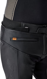 Schwarze RST T2 D3O Leder Motorradhose Kurzgröße für Touring, robuste Hose mit D3O Protektoren und komfortable Passform