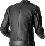 Schwarze RST Hillberry D3O Leder Motorradjacke, klassische Jacken-Design, weiches Leder und schützende D3O-Polsterung sichtbar