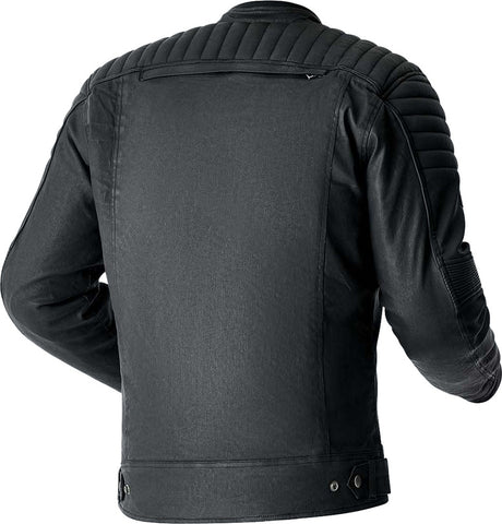 Schwarze RST Brixton D3O Textile Motorradjacke, klassische Jacken-Design, mit Schutzpolsterung und modernen Details.