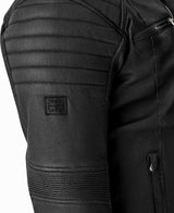 Schwarze RST Brixton D3O Textile Motorradjacke, klassische Jacken-Design, mit Schutzpolstern, sichtbar auf der Abbildung.