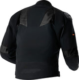 Schwarze RST Tractech D3O Textil-Motorradjacke für Touren, mit Schutzpolstern und atmungsaktivem Material.