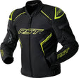 Schwarz-gelbe RST S1 D3O Textil Motorradjacke für Touren, mit Schutzprotektoren und reflektierenden Elementen.