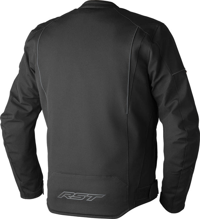 Schwarze RST F4 D3O Textil Motorradjacke, Tourenjacke mit Protektoren, für sicheren Schutz beim Motorradfahren.