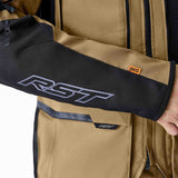 RST Pro Series Adventure D3O Motorradjacke in Sand und Schwarz, robuste Adventure-Jacke mit D3O-Schutz, sichtbares Design und Material.