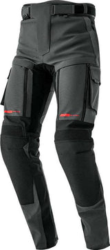 Graue und schwarze RST Pro Series Adventure D3O Motorradhose mit gepolsterten Schutzjacken, robuste Textur, reflektierende Details.