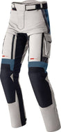 Robuste RST Pro Series Adventure D3O Motorradhose in Silber und Blau, mit Schutzpolstern und strapazierfähigem Material.