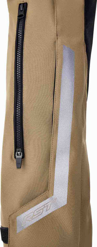 RST Pro Series Adventure D3O Motorradhose in Sand und Schwarz, strapazierfähige Adventure-Hose mit D3O-Schutzeinsätzen.
