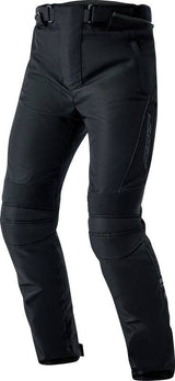 Schwarze RST S1 D3O Textil-Motorradhose für Touring, mit Protektoren und strapazierfähigem Material, auf einem Motorrad.