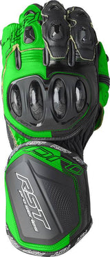 RST Pro Series GP D3O Motorradhandschuhe in Schwarz und Flo Grün, Racing-Handschuhe mit Schutz und bequemem Design