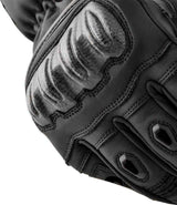 Schwarze RST S1 Motorradhandschuhe aus Leder mit Schutzpolstern, für sicheren Grip und Komfort beim Motorradfahren.