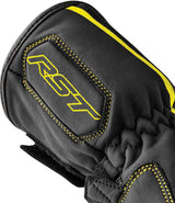 Schwarze RST S1 Motorradhandschuhe mit Gelb-Details, robuste Handschuhe für den Motorradsport, sichtbarer Handschuh mit Polsterung