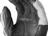 Schwarze und weiße RST Freestyle 3 D3O Motorradhandschuhe aus Leder mit Schutzpolsterung, für sicheren Fahrkomfort.