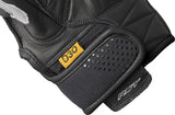 Schwarze und weiße RST Freestyle 3 D3O Motorradhandschuhe mit Schutzpolster und atmungsaktivem Material, für sicheren Fahrkomfort.
