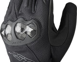 Schwarze RST Jetstream Motorradhandschuhe aus Leder mit Schutzpolstern und Klettriegel für sicheren Halt.