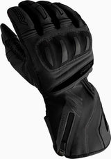 Schwarze RST Pro Series Vega Motorradhandschuhe aus Leder mit Knöchelprotektoren und atmungsaktivem Design.