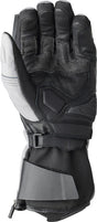 Schwarze und silberne Motorradhandschuhe der RST Pro Series Vega, robuster Lederhandschuh für Motorradfahrer