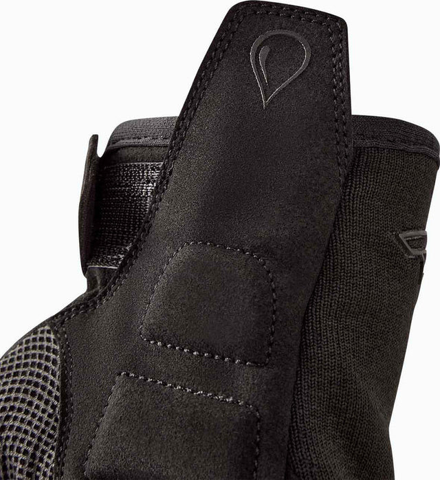 Schwarze RST K-Sport wasserdichte Motorradhandschuhe mit robustem Design und verstärktem Handflächenbereich.