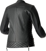 Schwarze Damen Motorradjacke RST Roadster Air D3O Leder, klassische Jacken-Design, sichtbare Reißverschlüsse und Protektoren.