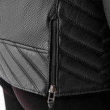 Schwarze Damen Motorradjacke RST Roadster Air D3O Leder, klassische Jacken-Design, mit Air- und D3O-Schutz.