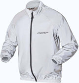 Reflektierende, wasserdichte RST Night Rider Motorradjacke in Silber, ideal für Regenwetter und Sichtbarkeit auf der Straße.