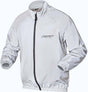 Reflektierende, wasserdichte RST Night Rider Motorradjacke in Silber, ideal für Regenwetter und Sichtbarkeit auf der Straße.