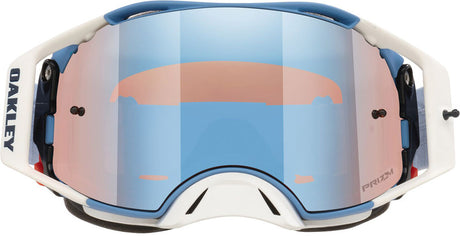 OAKLEY Airbrake MX-Brille Sexton in mattem Weiß mit Prizm Sapphire Glas, Schutzbrille für Motocross, sichtbar auf dem Bild