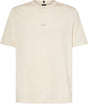 OAKLEY Stacked Flow T-Shirt in Mist, bequeme Freizeitbekleidung aus Baumwolle mit Logo-Design, frontal sichtbar.