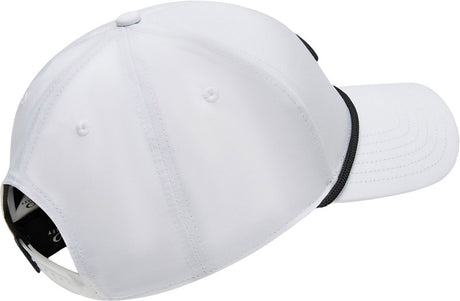 Weiße OAKLEY Ellipse Rope Cap, Freizeitkappe aus Baumwolle mit Logo-Print, gemütlich und stylisch.