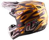 Motocrosshelm Troy Lee Designs Se5 Carbon Mips in Schwarz und Gold mit Overspray-Design, leichter, starker Schutz, sportlich.