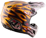 Troy Lee Designs Se5 Carbon Mips Motocrosshelm in Schwarz und Gold mit Overspray-Design, leichter und sicherer Helm für Offroad.