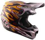 Motocrosshelm Troy Lee Designs Se5 Carbon Mips in Schwarz und Gold, mit overspray Design, Schutzhelm für Offroad-Motorradfahren