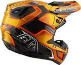 Motocrosshelm Troy Lee Designs Se5 Carbon Mips in Gold mit sichtbarem Visier und Belüftungsöffnungen, leichter Carbon-Helm für Offroad.