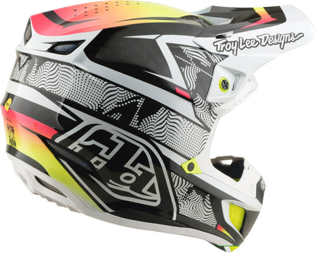 Troy Lee Designs Se5 Carbon Mips Motocrosshelm in Weiß, mit innerem Polster und aerodynamischem Design.