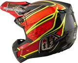Troy Lee Designs Se5 Carbon Mips Motocrosshelm Wings Rot mit schwarzer und roter Farbkombination, aerodynamisches Design, Visier und Belüftung