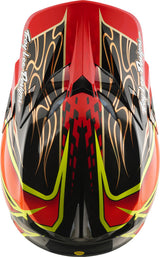 Motocrosshelm Troy Lee Designs Se5 Carbon Mips mit Wings in Rot, leichter Helm mit Visier und Belüftungssystem.