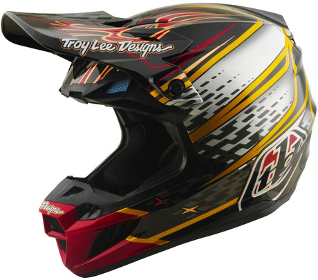 Troy Lee Designs Se5 Composite Mips Motocrosshelm Wings in Schwarz, leichter Helm mit Mips-Technologie und Wing-Designs für Motocross.