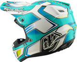 Troy Lee Designs Se5 Composite Mips Motocrosshelm Crest Real Petrol, leichter Schutzhelm mit visier und belüftung.