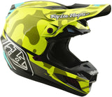 Troy Lee Designs Se5 Composite Mips Motocrosshelm in Myth Flo Gelb mit visier und Belüftungsöffnungen
