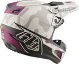 Troy Lee Designs Se5 Composite Mips Motocrosshelm Myth Pumice in grauer Farbe, mit Visier und Belüftungsöffnungen, auf einem weißen Hintergrund