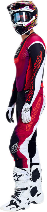 Troy Lee Designs MX-Jersey Se Ultra in Schwarz und Fuchsia, bequemes und stylisches Motocross-Trikot mit auffälligem Design.
